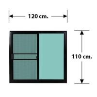 ราคา หน้าต่างบานเลื่อน อะลูมิเนียม S-S มุ้ง LYNN PRIME SERIES 120X110 ซม. สีดำ (1112802)