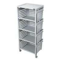 ราคา ชั้นวางของ 4 ชั้น มีล้อ DKW 42.8x33.5x102.3 ซม. สีเทา (1113966)