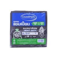 ราคา ถุงขยะหนา CHAMPION 30X40 นิ้ว 12 ใบ สีดำ (1129349)