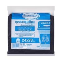 ราคา ถุงขยะ CHAMPION 24X28 นิ้ว 28 ใบ สีดำ (1138602)