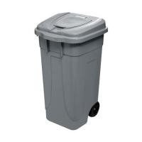 ราคา ถังขยะเหลี่ยม ฝาเปิด-ปิด มีล้อ เรืองวา 100L สีเทา (1139816)