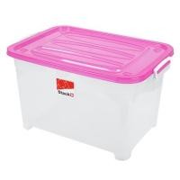 ราคา กล่องเก็บของ มีล้อ ฝาล็อค STACKO S105 A 100 ลิตร 50x70x42 ซม. สีชมพู (1141971)