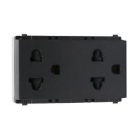 ราคา เต้ารับคู่ 3 ขา มีม่านนิรภัย LEAF PHILIPS สีดำ (1145520)