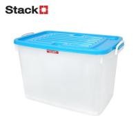 ราคา กล่องเก็บของ มีล้อ ฝาล็อค STACKO 140 ลิตร ฝาสีฟ้า (1150066)