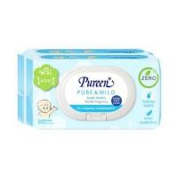 ราคา ผ้าเช็ดทำความสะอาด PUREEN เพียวแอนด์มายด์ 80 แผ่น แพ็ก 1 แถม1 (1152337)