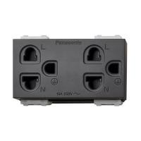 ราคา เต้ารับคู่ 3 ขา มีม่านนิรภัย PANASONIC WEGN 15829H สีเทา (1157692)