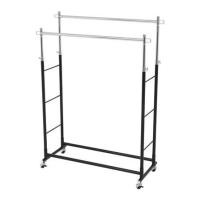 ราคา ราวแขวนผ้าบาร์คู่ปรับระดับ100.5x41x184cm สีดำ PLIM (1160028)