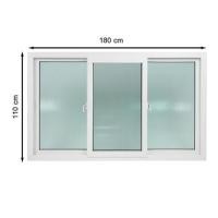 ราคา หน้าต่างบานเลื่อน UPVC S-F-S มุ้ง WINDOW ASIA 180X110 ซม. สีขาว (1165963)