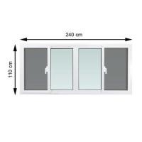ราคา หน้าต่างบานเลื่อน UPVC S-S-S-S มุ้ง WINDOW ASIA 240X110 ซม. สีขาว (1165984)