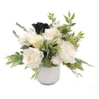 ราคา ดอกกุหลาบสีขาวมีขอนไม้ในแจเซรามิก WACH (1168055)