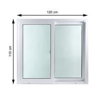 ราคา หน้าต่างบานเลื่อน UPVC S-S มุ้ง HOFFEN 120X110 ซม. สีขาว (1172337)