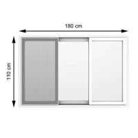 HOFFEN หน้าต่างบานเลื่อน UPVC S-F-S 180X110 ซม. รุ่น PRO