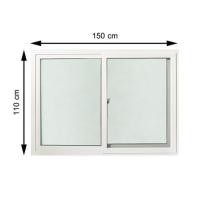 ราคา หน้าต่างบานเลื่อน UPVC S-S มุ้ง HOFFEN 150X110 ซม. สีขาว (1172432)