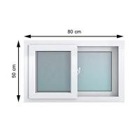ราคา หน้าต่างบานเลื่อน UPVC S-S มุ้ง HOFFEN 80X50 ซม. สีขาว (1172441)