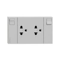 ราคา ชุดเต้ารับคู่ 3 ขา + สวิตช์ควบคุม SCHNEIDER M3T_SIS_GY สีเทา (1177038)