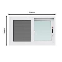 ราคา หน้าต่างบานเลื่อน อะลูมิเนียม S-S มุ้ง AZLE 80X50 ซม. สีขาว (1182789)