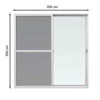 ราคา ประตูบานเลื่อน อะลูมิเนียม S-S มุ้ง AZLE 200X205 ซม. สีขาว (1182870)