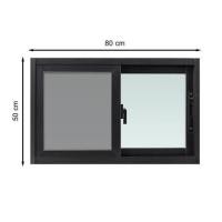 ราคา หน้าต่างบานเลื่อน อะลูมิเนียม S-S มุ้ง AZLE 80X50 ซม. สีดำ (1182885)