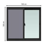 ราคา หน้าต่างบานเลื่อน อะลูมิเนียม S-S AZLE 100X100 ซม. สีดำ (1182991)