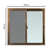 ราคา หน้าต่างบานเลื่อน อะลูมิเนียม S-S AZLE 100X100 ซม. สีชา (1182992)