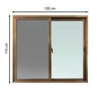 ราคา หน้าต่างบานเลื่อน อะลูมิเนียม S-S มุ้ง AZLE 120X110 ซม. สีชา (1182995)