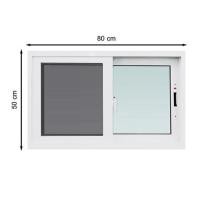 ราคา หน้าต่างบานเลื่อน UPVC S-S มุ้ง AZLE 80X50 ซม. สีขาว (1183790)