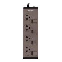 Haco รางปลั๊กไฟ 4 ช่อง 4 สวิตช์ 10A ยาว 3 เมตร รุ่น EJ-4S4EB/3-CC