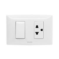 ราคา ชุดเต้ารับ 3 ขา + สวิตซ์ 1 ทาง HACO AP-E11 สีขาว (1197558)