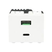 ราคา เต้ารับ USB 1 ช่อง + TYPE C 1 ช่อง ELECKTA BASIC สีขาว (1199238)