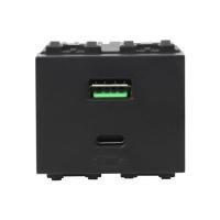 ราคา เต้ารับ USB 1 ช่อง + TYPE C 1 ช่อง ELECKTA BASIC สีดำ (1199261)