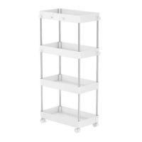 ราคา ชั้นวางของพลาสติก 4 ชั้น มีล้อ KECH NIFTY 40X22X85 ซม. สีขาว (1205522)