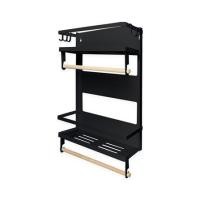 ราคา ชั้นวางของแม่เหล็กติดตู้เย็น KECH 31x11.3x47.5 ซม. SIZE L สีดำ (1212525)