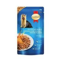 ราคา อาหารเปียกสุนัข SMARTHEART ADULT รสเนื้อไก่ชิ้นในน้ำเกรวี่เทอริยากิ 120 ก. (1213197)