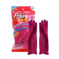 ราคา ถุงมือยางธรรมชาติรัดข้อ POLY-BRITE EXTRA LONG SIZE L สีชมพู (1232058)