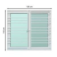 ราคา หน้าต่างบานเลื่อน UPVC S-S มุ้ง เหล็กดัด AZLE 120X110 ซม. สีขาว (1232887)