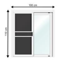 ราคา หน้าต่างบานเลื่อน อะลูมิเนียม S-S มุ้ง LYNN OK 100X110 ซม. สีขาว (1238255)