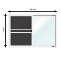 ราคา หน้าต่างบานเลื่อน อะลูมิเนียม S-S มุ้ง LYNN OK 150X110 ซม. สีขาว (1238274)