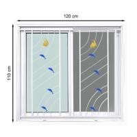 ราคา หน้าต่างบานเลื่อน UPVC S-S เหล็กดัด มุ้ง WINDOW ASIA ลายทะเล (สี) 120X110 ซม. สีขาว (1239117)