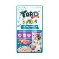 ราคา ขนมแมวเลีย TORO PLUS TUNA WITH COCONUT OIL AND FLAXSEED 14 ก. X 5 ซอง (1242055)