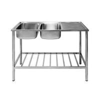 ราคา ซิงค์ขาตั้ง 2 หลุม 1 ที่พัก DYNA HOME DH-12050-STCR สีเงิน (1243546)