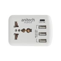 ราคา ปลั๊กแปลง 2 ขาแบน 1 ช่อง 3 USB 1 TYPE-C ANITECH H108UC สีขาว (1246078)
