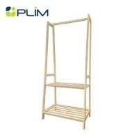 ราคา ราวแขวนผ้าไม้พร้อมชั้นวางของ 2 ชั้น 70 ซม. PLIM MACHI สีไวท์โอ๊ค (1248719)