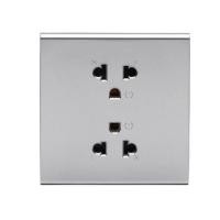 ราคา ชุดเต้ารับคู่ 3 ขา 2 ช่อง SAHN D102L-SL สีเงิน (1254311)