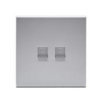 ราคา เต้ารับคอมพิวเตอร์คู่ CAT6 SAHN D37-SL สีเงิน (1254683)