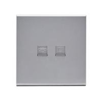 ราคา เต้ารับโทรศัพท์และคอมพิวเตอร์ SAHN 6P/6C D19-SL สีเงิน (1255067)