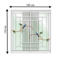 ราคา หน้าต่างบานเลื่อน อะลูมิเนียม S-S เหล็กดัด มุ้ง LYNN ลาย LOVEBIRD 100X110 ซม. สีขาว (1255083)