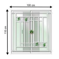 ราคา หน้าต่างบานเลื่อน อะลูมิเนียม S-S เหล็กดัด มุ้ง LYNN ลายใบไม้เรียกทรัพย์ 100X110 ซม. สีขาว (1255095)