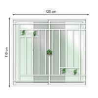 ราคา หน้าต่างบานเลื่อน อะลูมิเนียม S-S เหล็กดัด มุ้ง LYNN ลายใบไม้เรียกทรัพย์ 120X110 ซม. สีขาว (1255103)