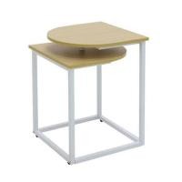 Koncept Furniture โต๊ะข้างเหล็กท๊อปไม้ สีไม้อ่อน รุ่น SAKI