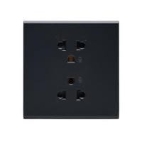 ราคา ชุดเต้ารับคู่ 3 ขา 2 ช่อง SAHN D102L-BL สีดำ (1256784)